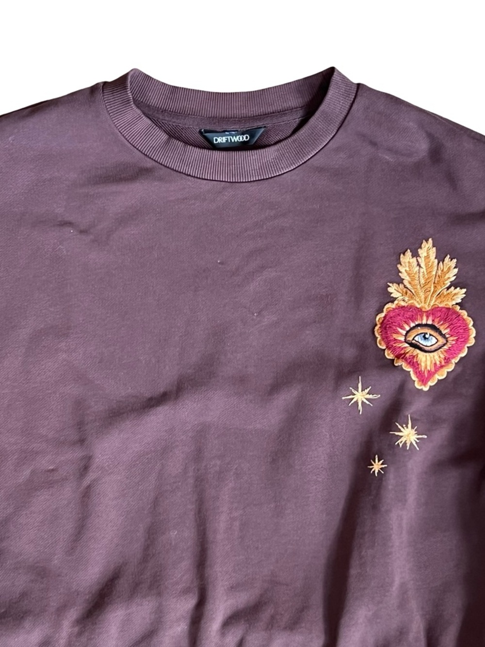 Anthropolgie Driftwood Hallucination Teddy Brown Embroidery Sweatshirt Size S - Picture 5 of 14